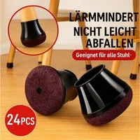 JASLIFE Filzgleiter 24 Stück Stuhlbeinschoner Stuhlbeinkappen mit Filz, Stuhlgleiter Filz, Bodenschonend, rutschfest & leise ideal für Fliesen, Parkett, Laminat