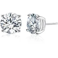 ROUGEMONT Paar Ohrstecker Handgefertigte Damen Pavé Zirkonia Ohrstecker 6mm 7mm 8mm 925 Silber, Hypoallergen