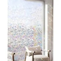 HomeBella Fensterfolie Sichtschutz Fensterfolie selbsthaftend Blickdicht, dekorativ UV Schutz fuer Glas Tueren und Fenster
