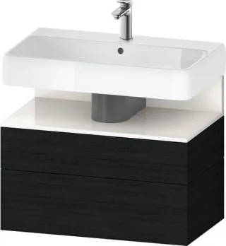 Duravit Qatego Waschtischunterbau wandhängend Eiche Schwarz Matt 790x470x590 mm - QA4394022160010 QA4394022160010