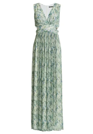 SWING - Abendkleid aus Plissee Jersey mit Cut-Outs pistachio green/multi - Gr. - 38