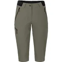 Bergson Outdoorhose VIDAA COMFORT Capri (slim) Damen 3/4 Wanderhose, leicht, strapazierfähig, Normalgrößen, grau/grün