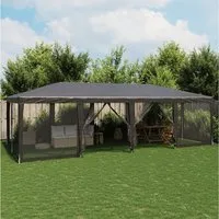 vidaXL Angelzelt, Partyzelt mit 12 Mesh-Seitenteilen Anthrazit 8x4 m HDPE