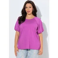 Ulla Popken T-Shirt T-Shirt Ballonärmel Rundhals Halbarm Modalmix