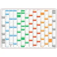 LYSCO Wandkalender Rainbow Premium Classic2 Wandplaner 2026 (gerollt), erhältlich in den Formaten DIN A2, DIN A1 und DIN A0, Rainbow Kalender Terminkalender Bürokalender Jahreskalender