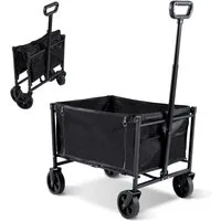 Clanmacy Bollerwagen Faltbar Bollerwagen Handwagen Transportwagen Camping Einkaufen Strand (Fassungsvermögen-60L), klappbarer Seitenwand