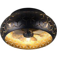 Reality Leuchten Deckenleuchte BIDAR mit Ventilator, Deckenventilator mit Licht inkl Fernbedienung, Ventilatorfunktion, Leuchtmittel wechselbar, warmweiß - kaltweiß, 3 Geschwindigkeiten Timer Vor- & Rücklauf, exkl 3x E27 max 15W, Ø 50cm