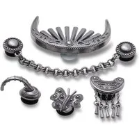 Crocs Schuhanstecker Jibbitz™ Silver Metal Mix (Set, 5-tlg., Kein Spielzeug. Nicht für Kinder unter 3 Jahren geeignet), Elegante Schuhanstecker