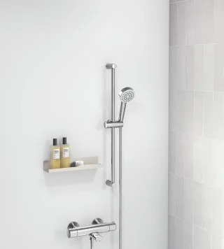 Hansa Wanne und Brause Armatur mit, Brausestangengarnitur HANSABASIC 5516, 55162131 55162131