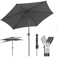 Sekey Sonnenschirm ø 270 cm Sonnenschirm Rund, Marktschirm Knickbar, mit Kurbel, Terrassenschirm mit Sonnenschutz UV50+