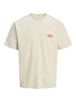 JACK&JONES - JORTAVIRA TYPE BACK TEESS CREW NECK OC25 ecru - Gr. - XL