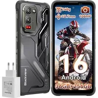 blackview FORT 5 Android 16, 108 MP Hauptkamera, AI inkl. 45W Outdoor Handy (6,78 Zoll, 256 GB Speicherplatz, 108 MP Kamera, Amdroid 16, 108MP, 120Hz, IP68/IP69K, NFC, Night vision)