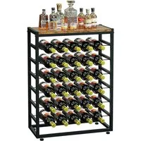 Dripex Weinregal 6 Etagen Flaschenregal für 30 Flaschen mit Tischplatte