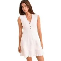 LIPSY Strickkleid Lipsy Geknöpftes Strickkleid V-Ausschnitt, Regular (1-tlg)