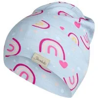 Sterntaler® Beanie UV-Schutz 50+ Beanie Regenbogen (1-St) Beanie aus Flammgarn-Jersey mit Regenbögen, zwei Tragevarianten