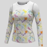 Freisein Project Funktionsshirt SommerTag Superleichtes Damen-Longsleeve mit farbigem Blütendruck