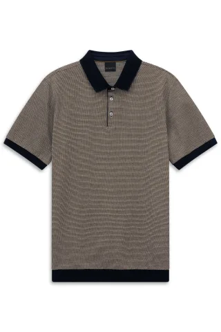 bugatti - Herren Polo 1/2 Arm cognac - Gr. - XL