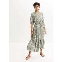bonprix Midikleid aus Viskose, ausgestellte Passform, mit Fledermausärmeln
