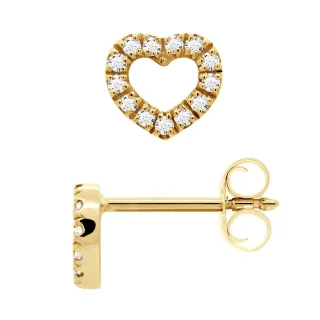 DIADEMA - Ohrringe mit Diamanten - Herz - Gelbgold