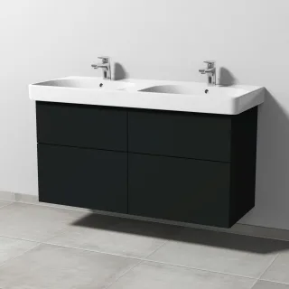 Sanipa 3way Waschtischunterbau zu Geberit Smyle Square Waschtisch mit 4 Auszügen, Vulkan-Matt SP6741V