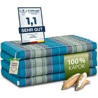 Klappmatratze Faltmatratze 80 cm (Classic) - 200x80x8cm, livasia, 8 cm hoch, Kapok, vegan, handgefertigt