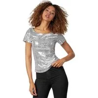 dressforfun T-Shirt Pailletten-Kurzarm-Shirt