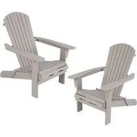 COSTWAY Gartenstuhl (2 St), Adirondack Stuhl klappbar, aus Holz