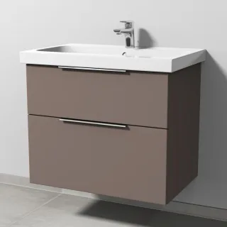Sanipa 3way Waschtischunterbau zu Geberit iCon Light Waschtisch mit 2 Auszügen, Taupe-Matt UP5741T