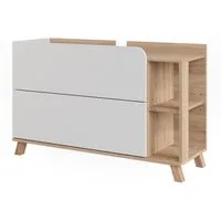 Vicco Waschbeckenunterschrank Karen, Sonoma/Weiß, 100 x 65 cm mit 2 Schubladen (1-St)