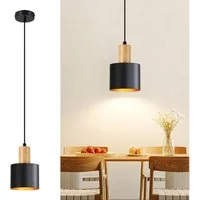 ZMH Pendelleuchte Esszimmer 3 Flammig Schwarz Gold Hängend 170CM Vintage Industrielampe, Hochwertige Design, ohne Leuchtmittel, Höhenverstellbar 150CM Länge Esszimmerlampe Max.25W