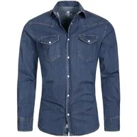 Rock Creek Jeanshemd Herren Jeanshemd Blau H-200