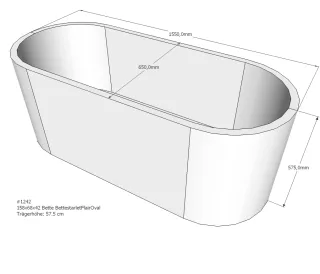 Neuesbad Wannenträger für Bette Starlet Flair 158x68 oval SW13613