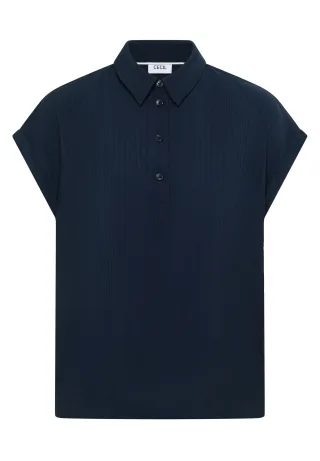 CECIL - Dropped Shoulder Bluse mit Struktur universal blue - Gr. - S