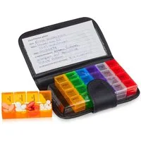 relaxdays Pillendose Tablettenbox 7 Tage mit Etui