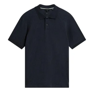 Ted Baker Redman Regular Strukturiertes Marineblaues Polohemd