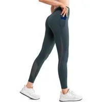 Yvette Leggings Damen Sport mit Taschen Mesh Blickdicht Sporthose Lauf Hose E110361A19