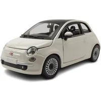 Bburago Modellauto Fiat 500 2007 weiß, Maßstab 1:24