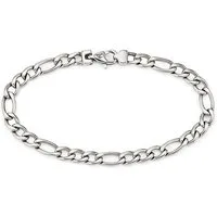 Bruno Banani Edelstahlarmband Schmuck Geschenk Armkette Figarokette breit Silber