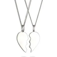 Elli Schmuckset Set mit geteilten Herz 925 Sterling Silber