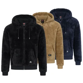 Höhenhorn Svizzer Herren Sweatshirtjacke Hoodie Teddyfleece Kapuzen Pullover 5XL Schwarz