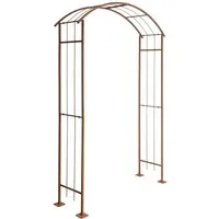 ESTEXO Rankgitter Rosenspalier Rosenbogen Torbogen 140 cm Rankhilfe Rost Metall Klette
