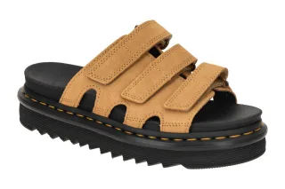 Dr. Martens 40521200 DrM Raine Slide Damen Pantoletten Braun Tan Gummisohle
