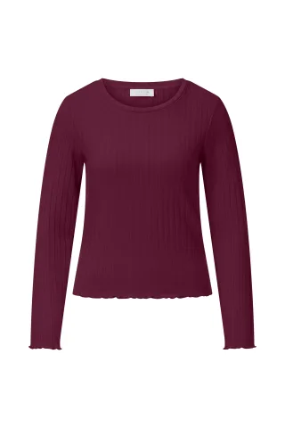 Rich & Royal - Rib Longsleeve ruby glow - Gr. - XL