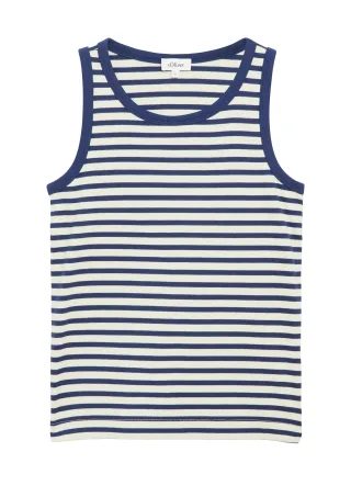 s.Oliver - T-Shirt blau/weiß - Gr. - 40