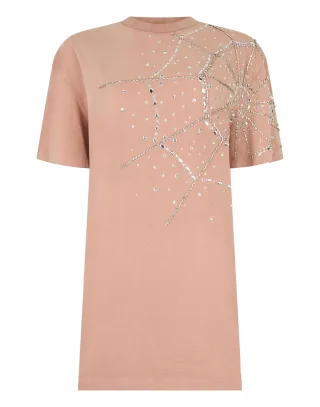 T-Shirt Dress Spiderweb Strass