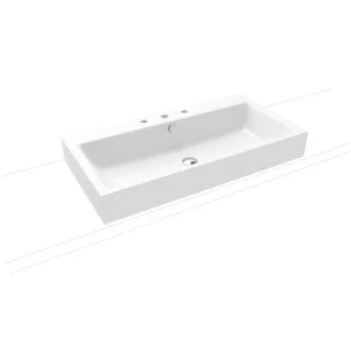 Kaldewei Puro Aufsatzwaschtisch 900806033001 3158, 90x46x12cm, weiss Perl-Effekt, 3 Hahnlöcher