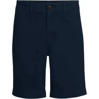 Classic Fit Stretch-Chinoshorts mit Komfortbund, 23 cm, Herren,  Blau, Elasthan/Baumwoll-Mischung, by Lands' End