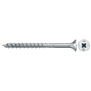 Fischer Spanplattenschraube 5,0x60 PowerFast FPF II CZP BC, Senkkopf, Kreuzschlitz PZ, Teilgewinde - 670421