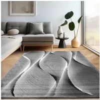 Carpettex Designteppich Ombre Design, Rechteckig, Höhe: 12 mm, Modern Kurzflor Teppich Wohnzimmer Wellen Holz Optik versch. größe
