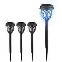 relaxdays LED Solarleuchte Solarlampen-Set Laterne, 4er Pack